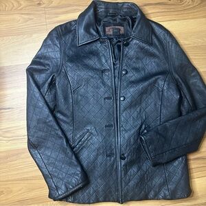Vintage Black Quilted Leather Jacket by Siena